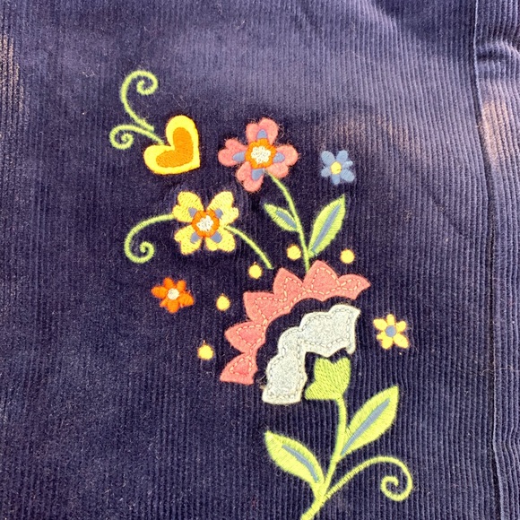 Hartstrings Corduroy w/ Floral Design Pants Sz 14 - Picture 3 of 16